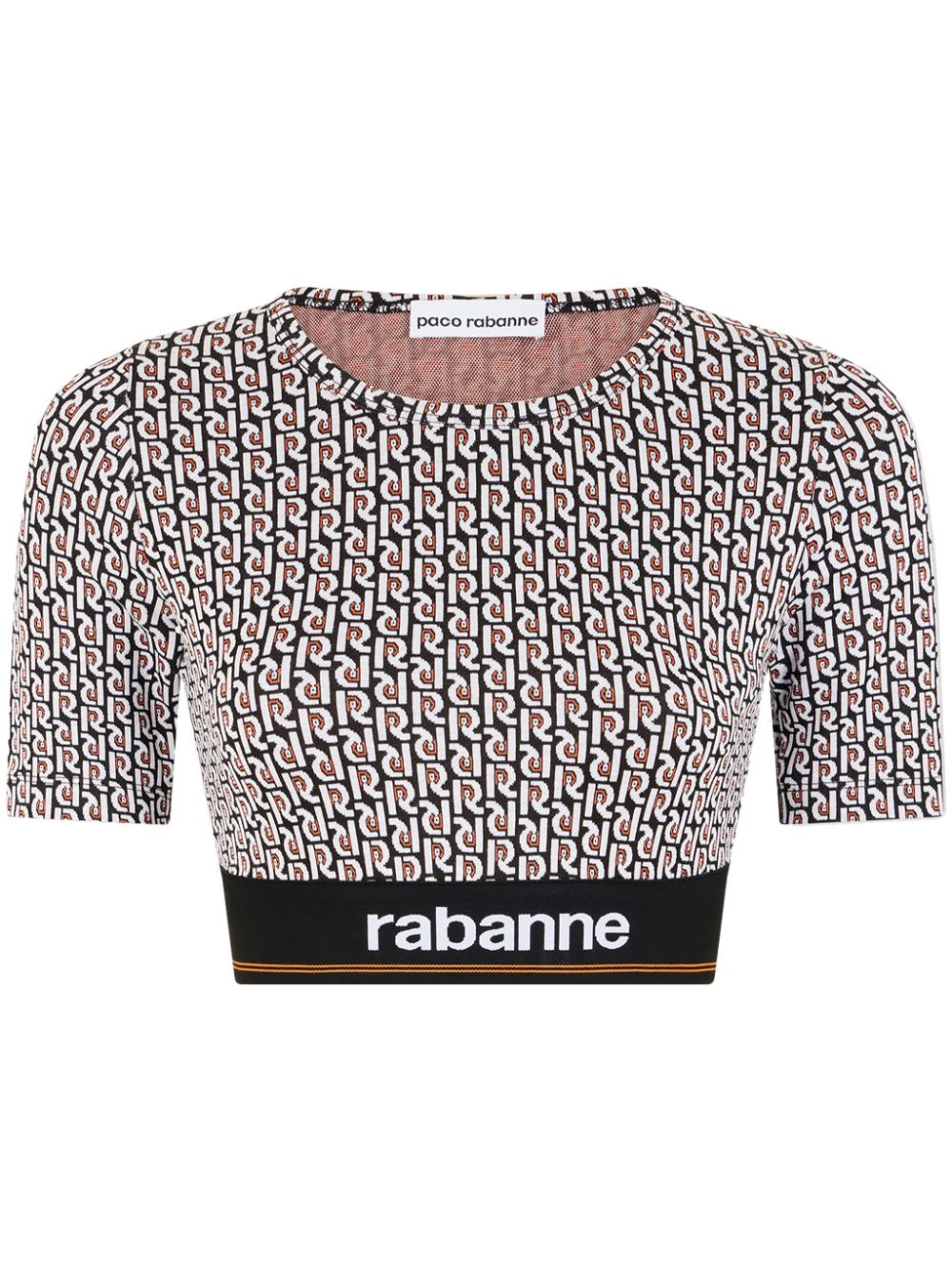 Rabanne Cropped-T-Shirt mit Print - Schwarz von Rabanne