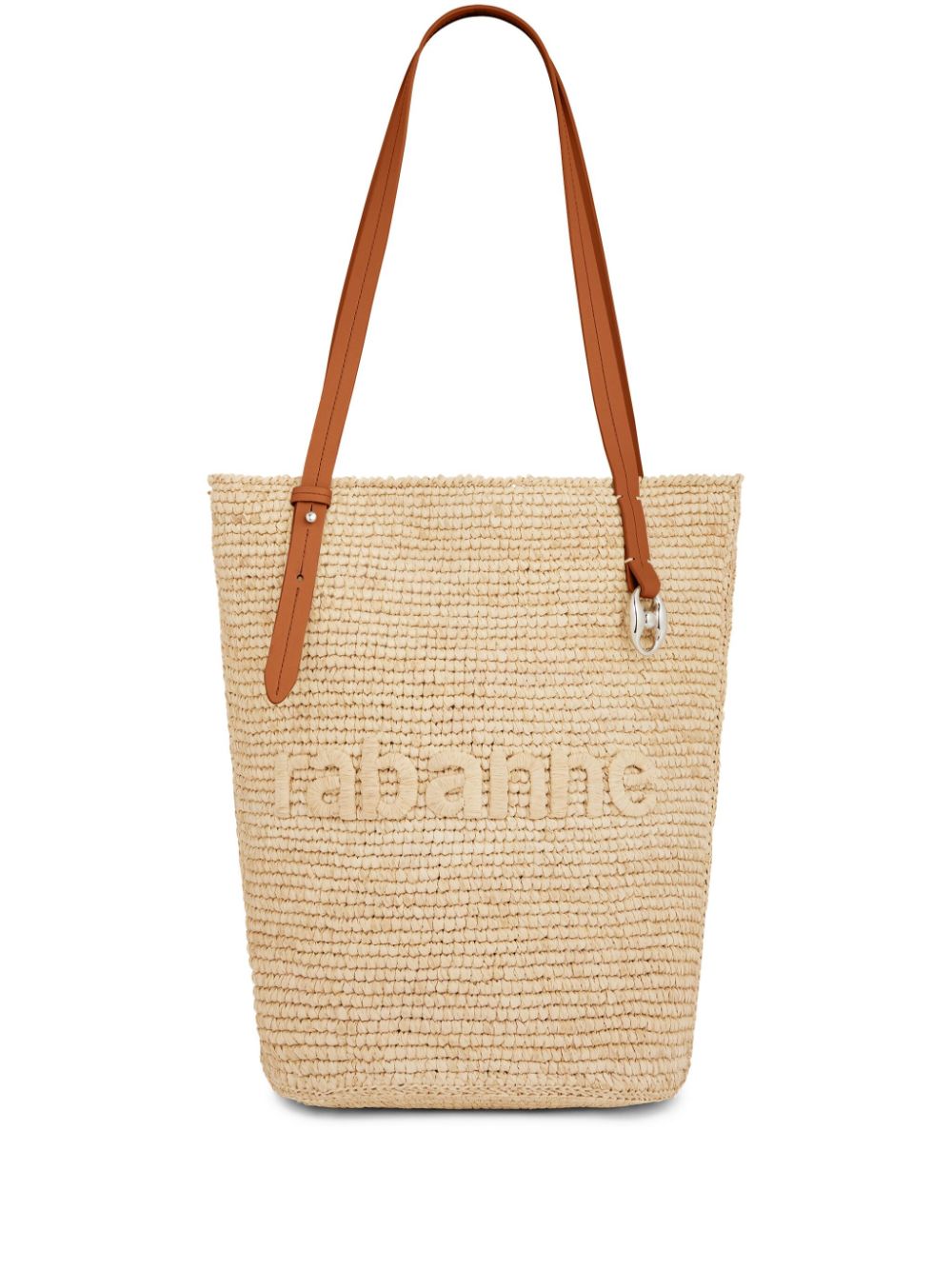 Rabanne Shopper aus Bast mit Logo-Stickerei - Nude von Rabanne