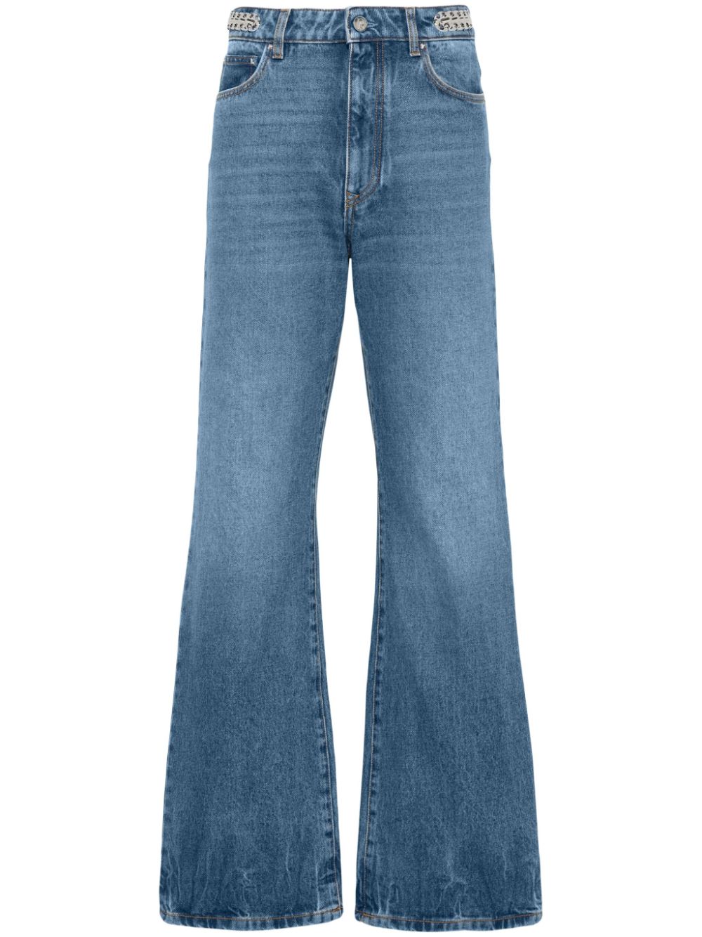 Rabanne Signature Straight-Leg-Jeans mit hohem Bund - Blau von Rabanne