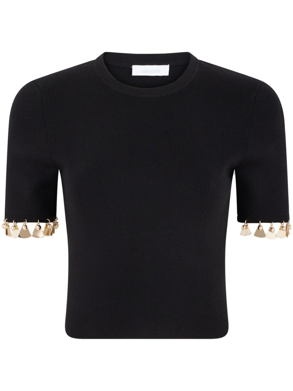 Rabanne Cropped-T-Shirt mit Anhängern - Schwarz von Rabanne