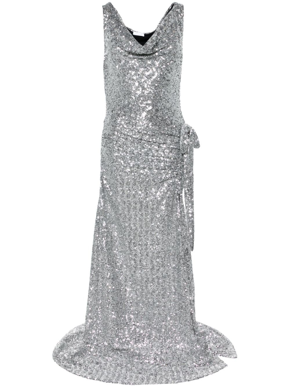 Rabanne sequin-embellished asymmetric gown - Silber von Rabanne