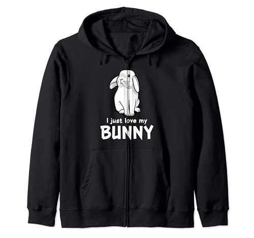 I Just Love My Bunny Hase Kaninchen Kinder Jungen Mädchen Kapuzenjacke von Rabbit Fantasy Adventures Clothing