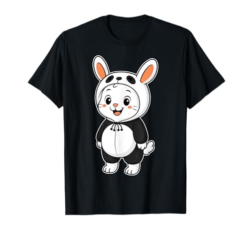 Kawaii Kaninchen im Panda Kostüm für Mädchen Kinder Kaninchenliebhaber T-Shirt von Rabbit In Panda Costume Kawaii Design