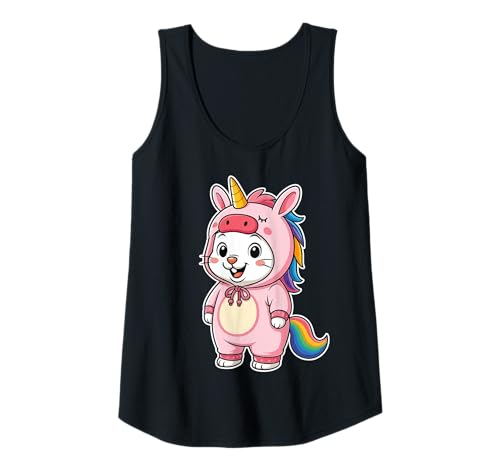 Damen Kawaii Kaninchen im Einhorn Kostüm für Mädchen Kinder Einhorn Tank Top von Rabbit In Unicorn Costume Kawaii Design