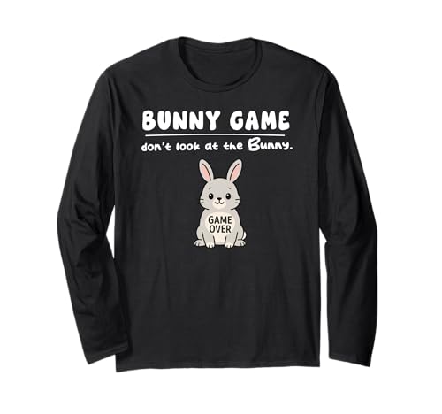 Lustiges Kaninchen-Spiel Don't Look Game Over für Jungen Mädchen Kinder Langarmshirt von RabbitBunnyAxis1
