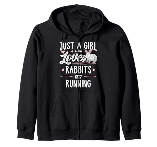 Nur EIN Mädchen, das Hasen und Laufen liebt Geschenke für Frauen Kapuzenjacke Nur EIN Mädchen, das Hasen und Laufen liebt Geschenke für Frauen Kapuzenjacke von Rabbits Memme