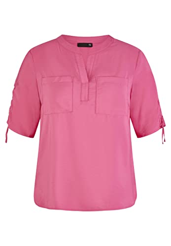 Rabe Damen Blusenshirt, V-Ausschnitt. Kurzarm Dark PINK - 40 von Rabe