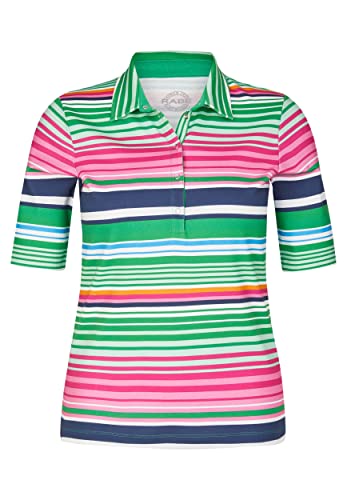 Rabe Damen Polo-Shirt gestreift Apfel grün/rosa - 38 von Rabe