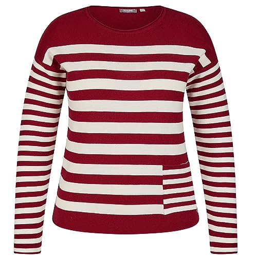 Rabe Damen Pullover gestreift Burgund rot/Weiss - 38 von Rabe