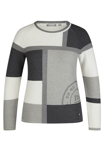 Rabe Damen Pullover im Colorblock-Design Silber grau Weiss - 42 von Rabe