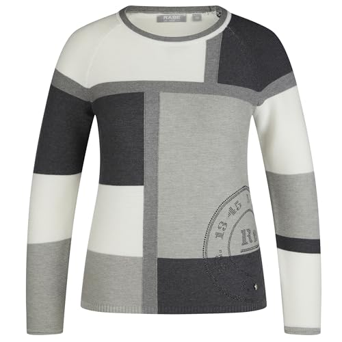 Rabe Damen Pullover im Colorblock-Design Silber grau Weiss - 46 von Rabe