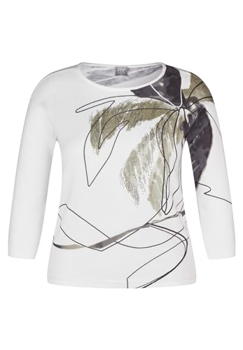 Rabe Damen Pullover mit floralem Print Weiss - 44 von Rabe