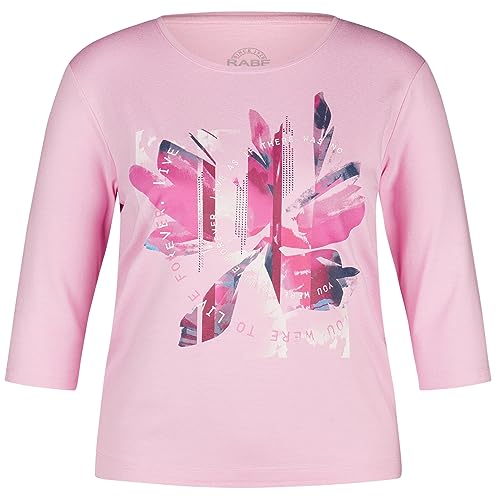 Rabe Damen Shirt 3/4 Arm Frontprint Orchidee rosa - 46 von Rabe