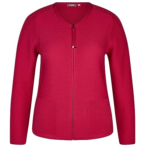 Rabe Damen Strickjacke Rundhalsausschnitt Hibiskus rot - 40 von Rabe