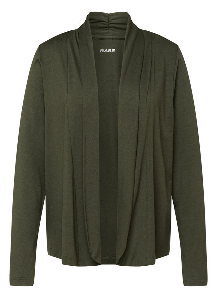 Rabe Outdoorjacke - offener Langarm Cardigan in Unifarbe mit Stehkragen von Rabe