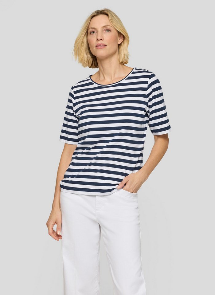 Rabe Rundhalsshirt im Streifen-Look, Halbarm von Rabe