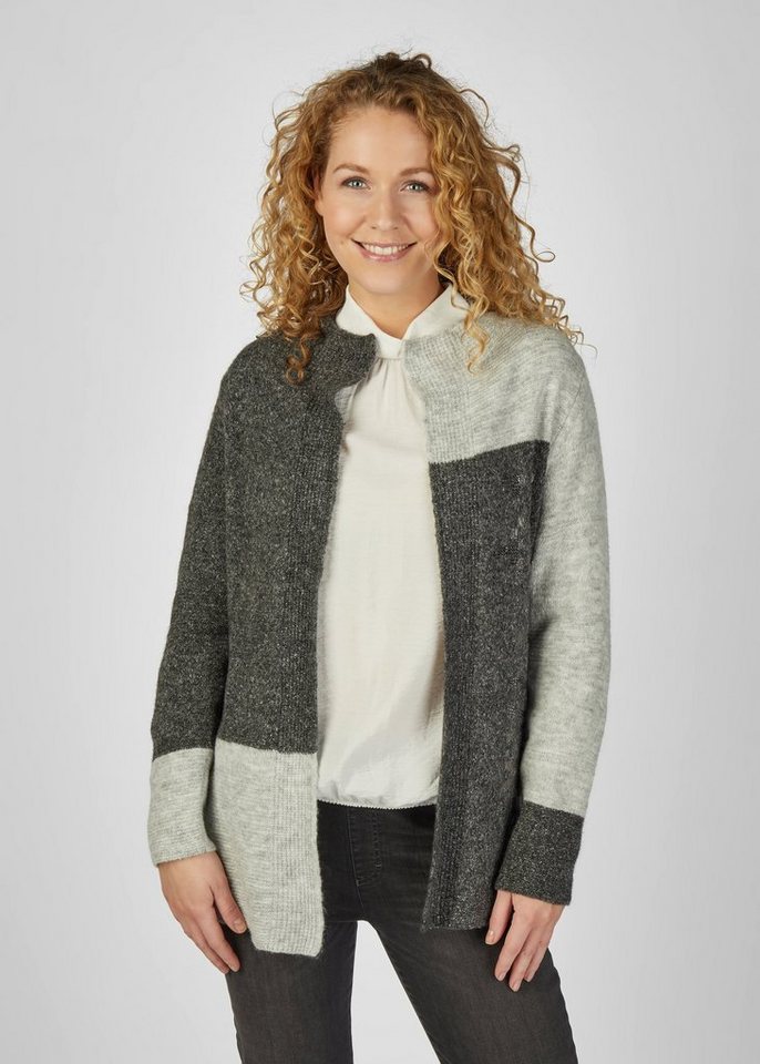 Rabe Strickjacke mit kontrastfarbenen Muster von Rabe