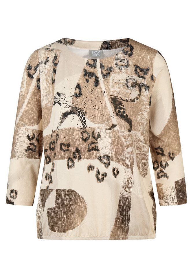 Rabe Langarmshirt - Modisches T-Shirt mit Animal Print und Strassdetails für Damen von Rabe