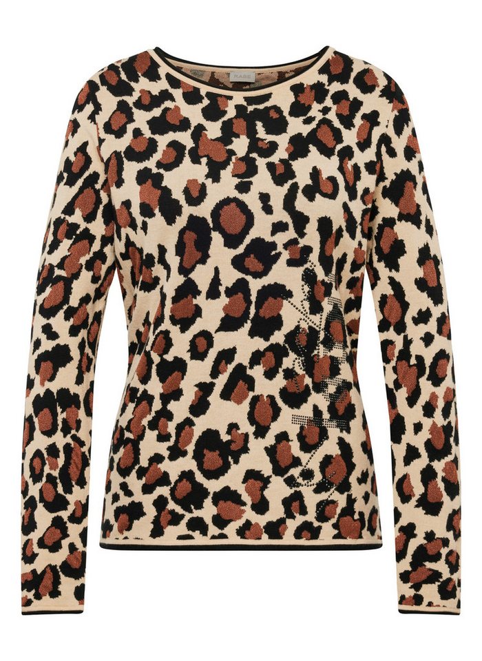 Rabe Strickpullover - stilvoller Langarmpullover in Leo-Print von Rabe