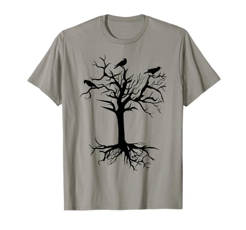 Rabe Krähe Raben Baum Damen Herren Kinder mystisch Mystik T-Shirt von Raben Rabe Krähe alter Baum mystisch