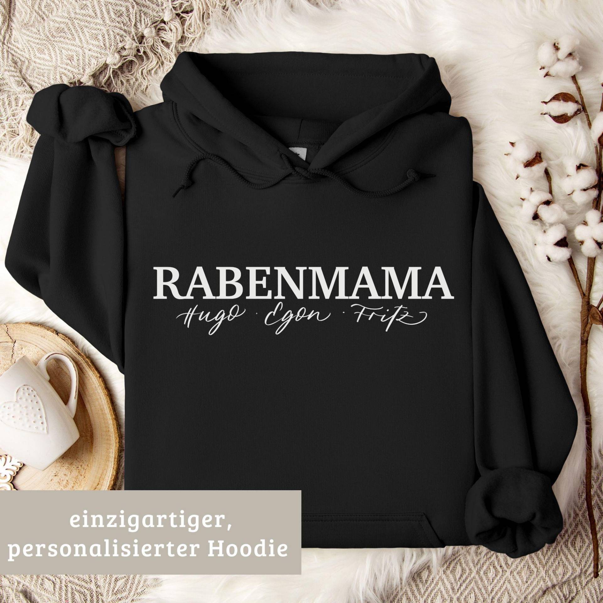 Personalisierter Hoodie "Rabenmama" | Lustiger Mama Pullover Mit Name Weihnachtsgeschenk Für Mütter S-2xl von Rabenmamas