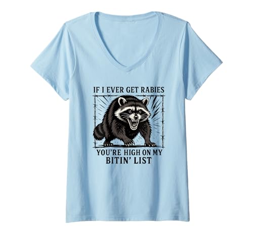 Damen Lustiges Zitat von Rabid Waschbär T-Shirt mit V-Ausschnitt Damen Lustiges Zitat von Rabid Waschbär T-Shirt mit V-Ausschnitt von Rabid Raccoon Attitude Tees