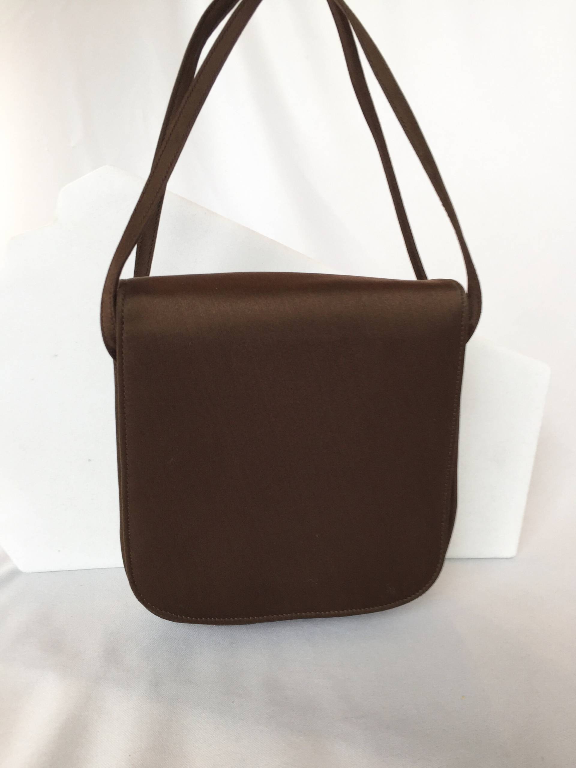 Vintage Morris Moskowitz Seide Armband Abendtasche, Dunkelbraun von RabsNicoleRelics