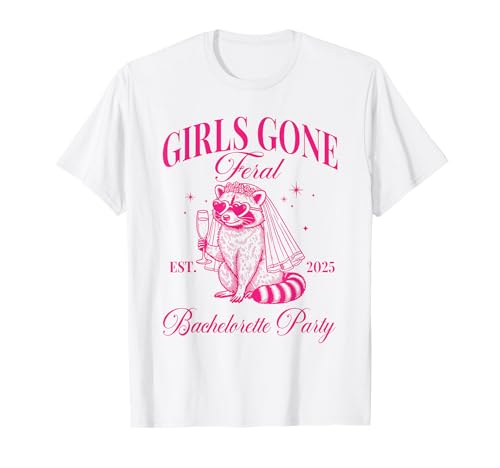 Girls Gone Feral Bachelorette Party Lustiges Meme Feral Waschbär T-Shirt Girls Gone Feral Bachelorette Party Lustiges Meme Feral Waschbär T-Shirt von Raccoon Bachelorette Party Est. 2025 Team Bride