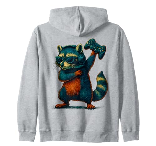 Lustiger Waschbär Dabbing Videospiele Waschbär Männer Frauen Kinder Kapuzenjacke von Raccoon Funny Video Games Raccoon Apparel