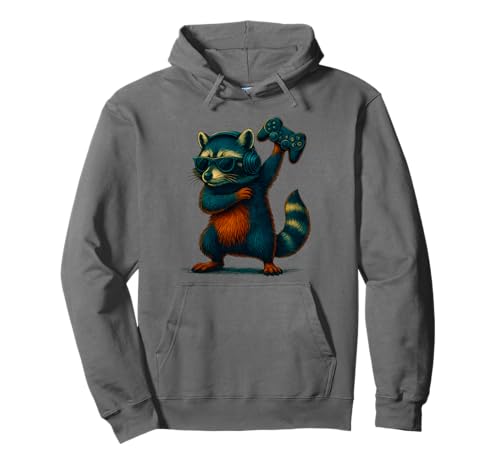 Lustiger Waschbär Dabbing Videospiele Waschbär Männer Frauen Kinder Pullover Hoodie von Raccoon Funny Video Games Raccoon Apparel