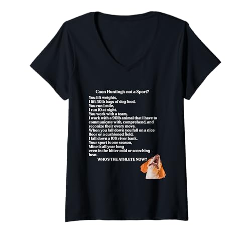 Damen Waschbär Jagd Waschbär Jäger Jagd Waschbär Jäger T-Shirt mit V-Ausschnitt von Raccoon Hunting Outfit For Coonhunter & Enthusiast