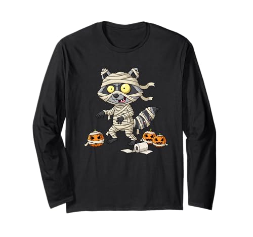 Lustiger Waschbär Mama Kürbis Halloween Kinder Herren Damen Langarmshirt Lustiger Waschbär Mama Kürbis Halloween Kinder Herren Damen Langarmshirt von Raccoon Lovers Cute Halloween Outfits for Boy Girl