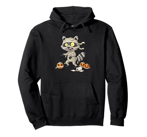 Lustiger Waschbär Mama Kürbis Halloween Kinder Herren Damen Pullover Hoodie von Raccoon Lovers Cute Halloween Outfits for Boy Girl