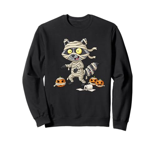 Lustiger Waschbär Mama Kürbis Halloween Kinder Herren Damen Sweatshirt von Raccoon Lovers Cute Halloween Outfits for Boy Girl