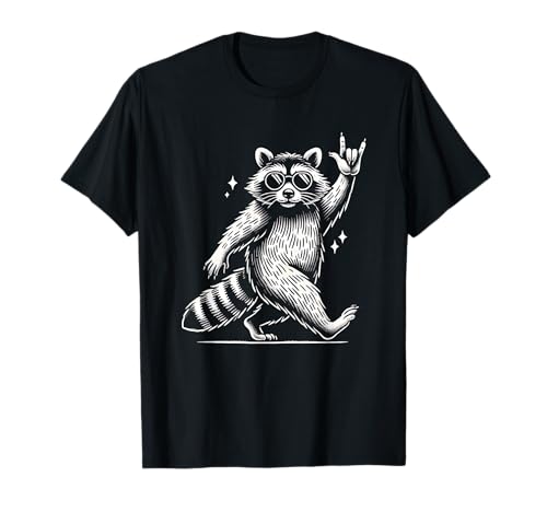Retro Waschbär Rock Musik Geschenke Kinder Männer Frauen Lustiger Waschbär T-Shirt von Retro Rocking Raccoon Funny Gifts