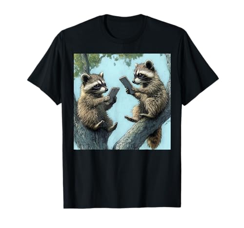 Süßer Baby-Waschbär SMS Adorable Wildlife Animal Love T-Shirt von Raccoon Texting Adorable Wildlife Animal Love Tee