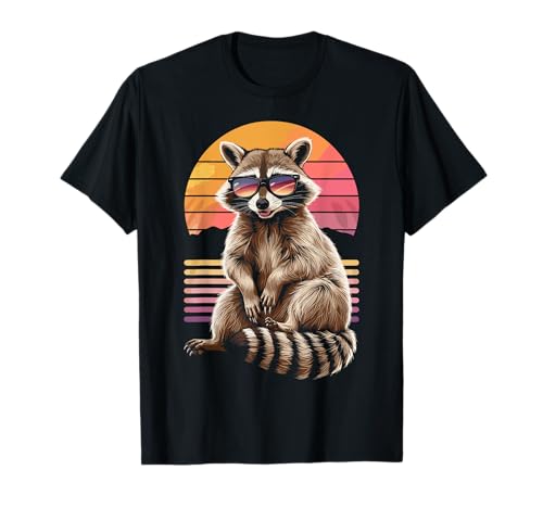 Waschbär Kinder Damen Herren Marder Raccoon T-Shirt von Raccoon Waschbär Ajeli