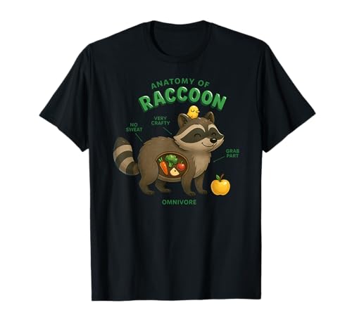 Lustiger Waschbär Anatomie Tierliebhaber Jungen Mädchen Kinder T-Shirt von RaccoonAxis1