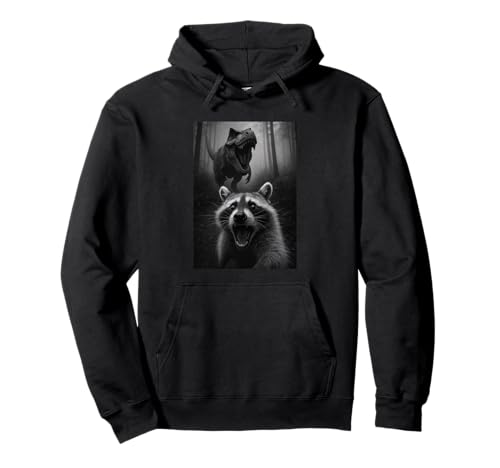 Lustiger Waschbär Dinosaurier Trex Selfie Tierliebhaber Jungen Mädchen Pullover Hoodie von RaccoonAxis1