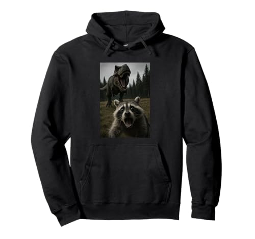 Lustiger Waschbär Dinosaurier Trex Selfie Tierliebhaber Jungen Mädchen Pullover Hoodie von RaccoonAxis1