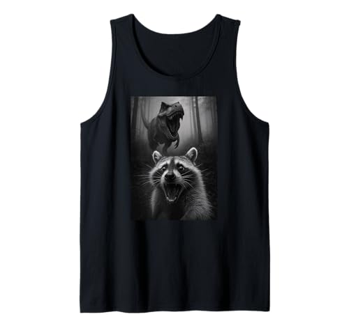 Lustiger Waschbär Dinosaurier Trex Selfie Tierliebhaber Jungen Mädchen Tank Top von RaccoonAxis1