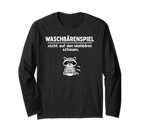 Lustiger Waschbär Dont Look Game Over Tierliebhaber Jungen Mädchen Langarmshirt von RaccoonAxis1