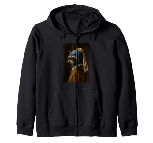 Waschbär Mädchen Perlenohrmalerei Kunst Jungen Mädchen Kinder Kapuzenjacke von RaccoonAxis1