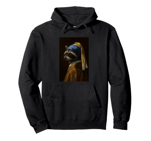 Waschbär Mädchen Perlenohrmalerei Kunst Jungen Mädchen Kinder Pullover Hoodie von RaccoonAxis1