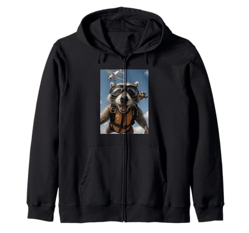 Waschbär Sky Diving Animal Lover Diver Zoo Jungen Mädchen Kinder Kapuzenjacke von RaccoonAxis1