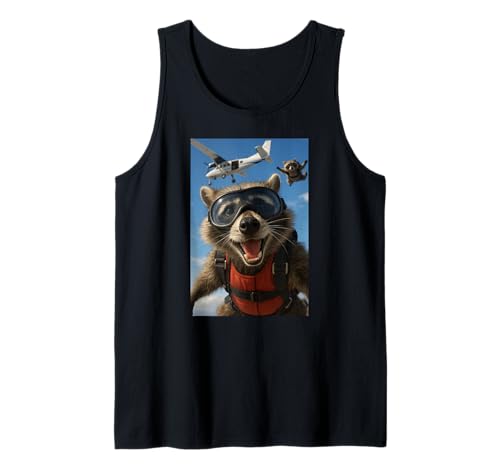 Waschbär Sky Diving Diver Tierliebhaber Zoo Jungen Mädchen Kinder Tank Top von RaccoonAxis1