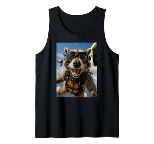 Waschbär Tierliebhaber Sky Diving Diver Zoo Jungen Mädchen Kinder Tank Top von RaccoonAxis1