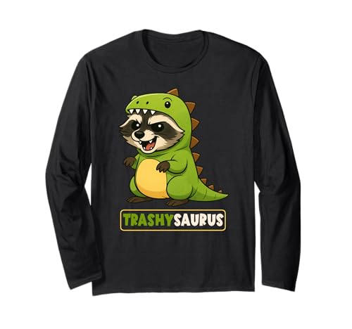 Waschbär Trashy Saurus Dinosaurier Kostüm Trex Jungen Mädchen Kinder Langarmshirt Waschbär Trashy Saurus Dinosaurier Kostüm Trex Jungen Mädchen Kinder Langarmshirt von RaccoonAxis1