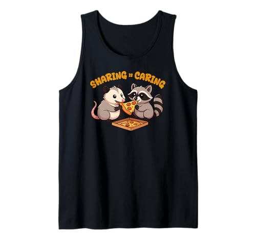 Waschbär Sharing is Caring Opossum Pizza Jungen Mädchen Kinder Tank Top von RaccoonOpossumAxis1
