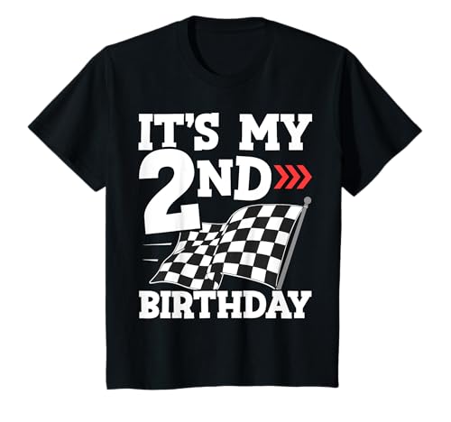 Kinder It's My 2nd Birthday Boy 2 Two Racing Car Flag Race Car T-Shirt Kinder It's My 2nd Birthday Boy 2 Two Racing Car Flag Race Car T-Shirt von Race Car Birthday Designs
